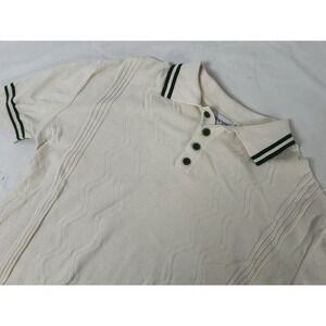 OXKNITSTORE Men's Cream Cable Knit Cardigan Sweater Polo 2XL